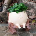 Cutiepotsy Walter & Rose — Rocking Chair Planter, character plant pot
