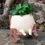 Cutiepotsy Walter & Rose — Rocking Chair Planter, character plant pot
