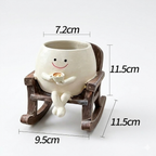 Cutiepotsy Walter & Rose — Rocking Chair Planter, character plant pot